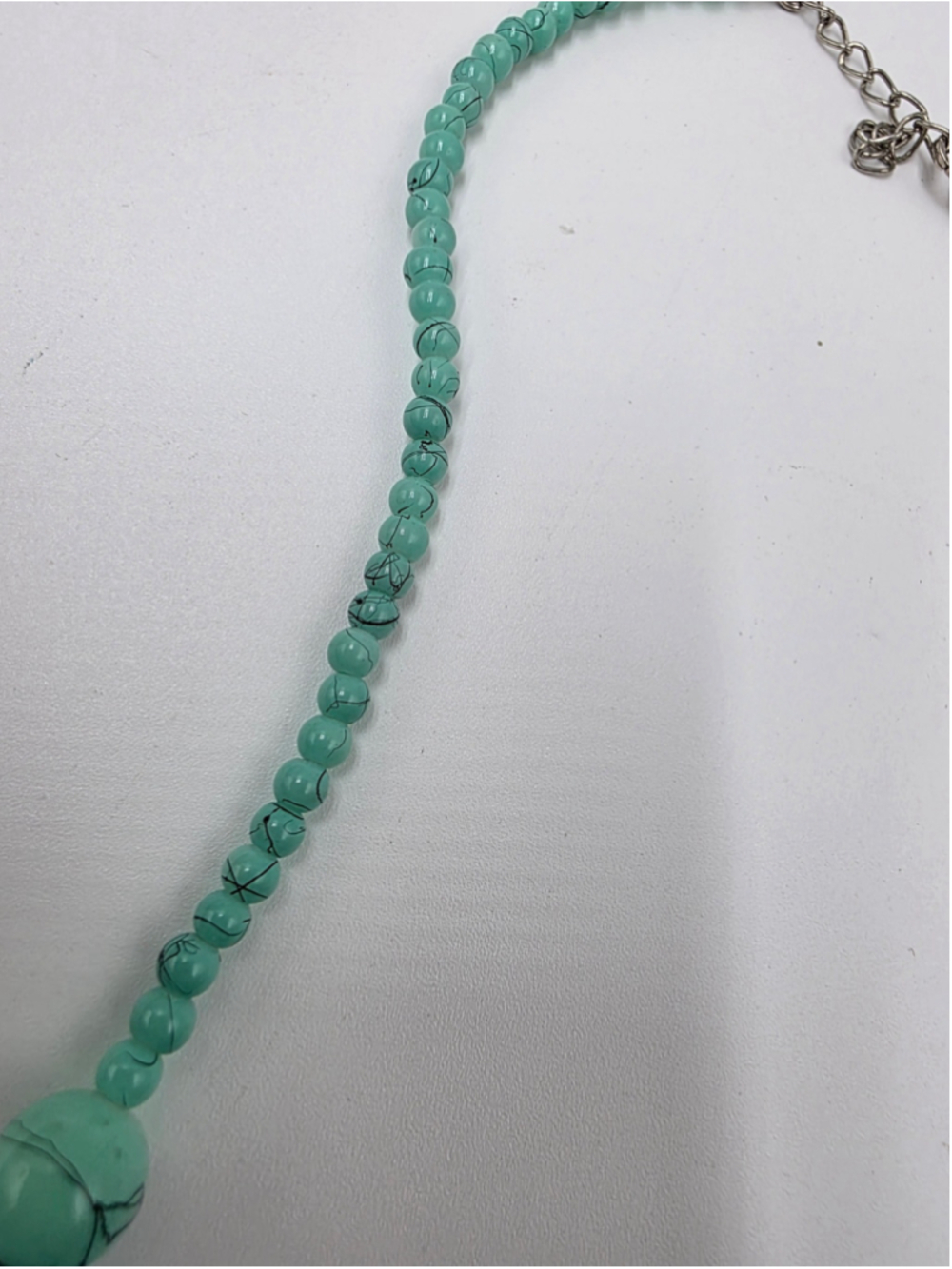 Vintage Turquoise Statement Beaded Necklace – Southwestern Boho Chunky - Picture 8 of 10